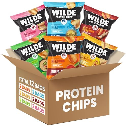 WILDE Protein Chips Variety Pack, 12g Protein, 1.34 oz Bags, Pack of 12 | Amazon (US)