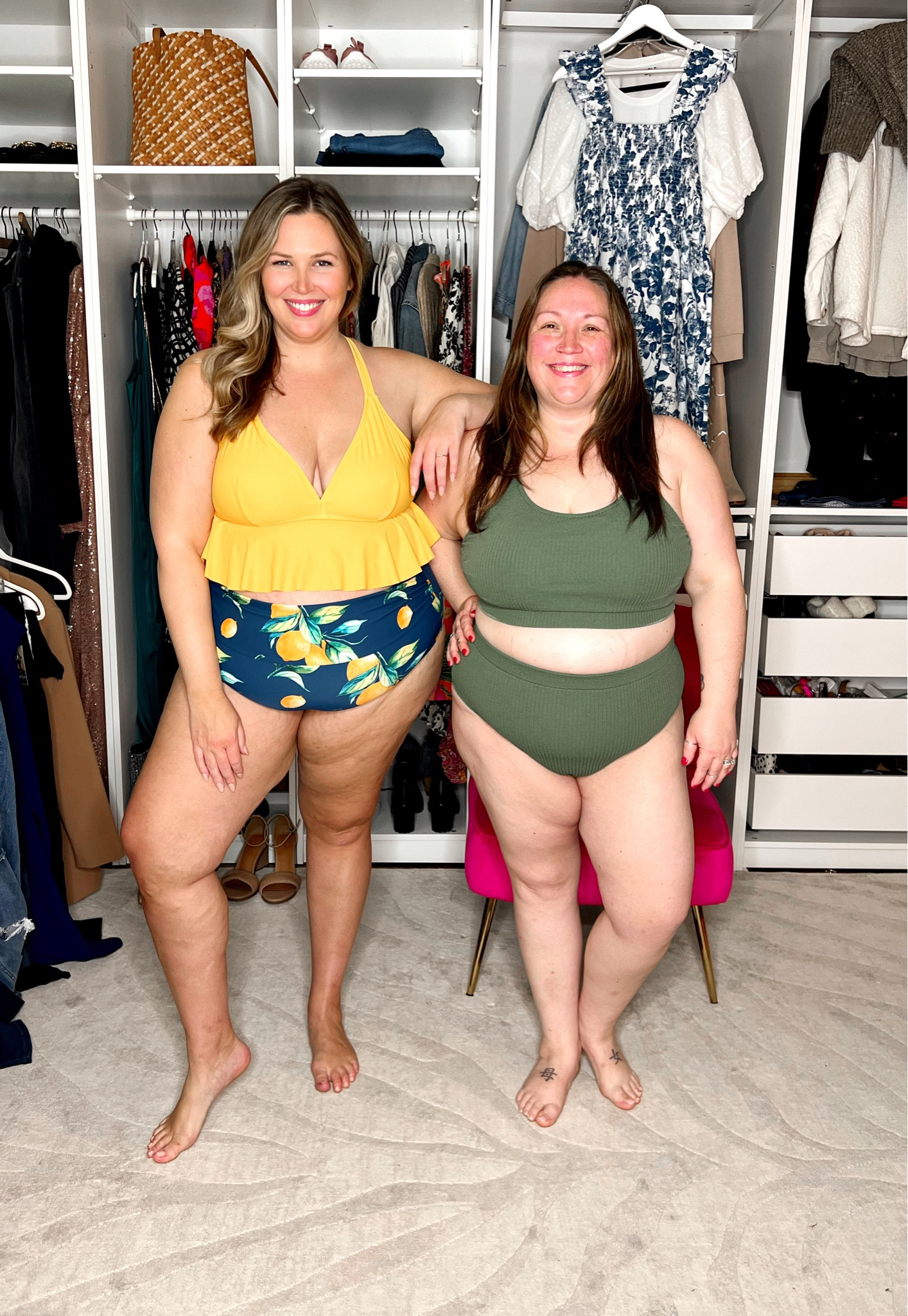 Amazon Plus Size Swimsuits! Ashley is wearing a super cute CUPSHE lemon two-piece in a size 3X (sized up one from her usual size and it fits perfectly). Jess is wearing the ribbed olive two-piece suit and loves it. She recommends sizing up on hers — she's wearing the XXL here. 

#LTKcurves #LTKswim #LTKSeasonal