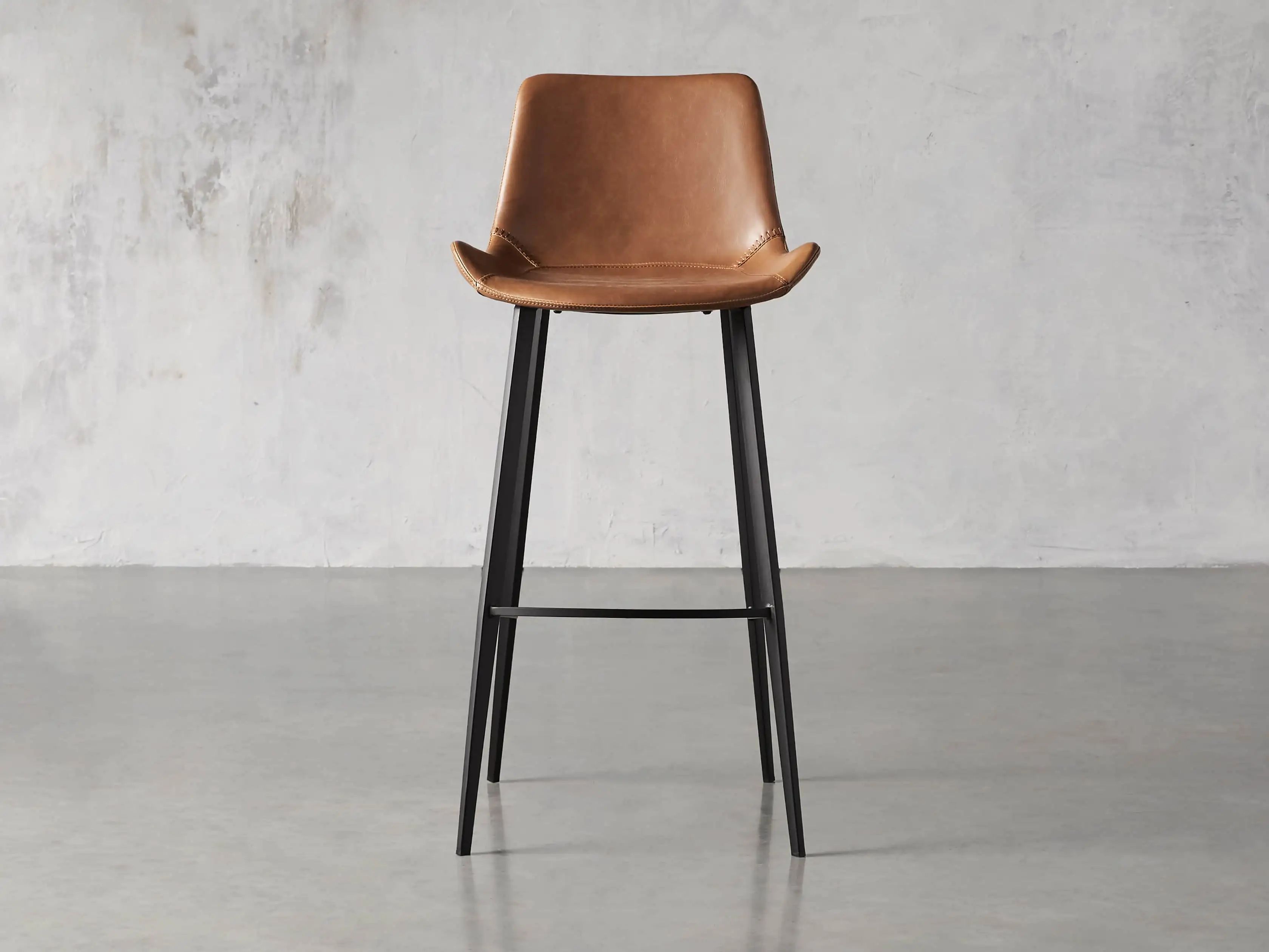 Gage Faux Leather Barstool in Tanner | Arhaus
