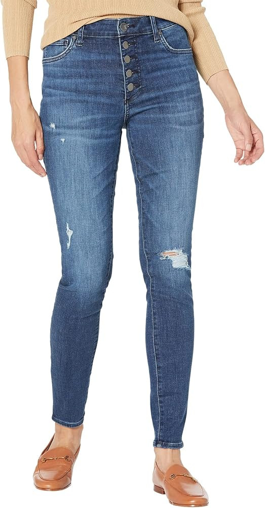 KUT from the Kloth Mia High-Rise Skinny-Button Fly in Keep | Amazon (US)