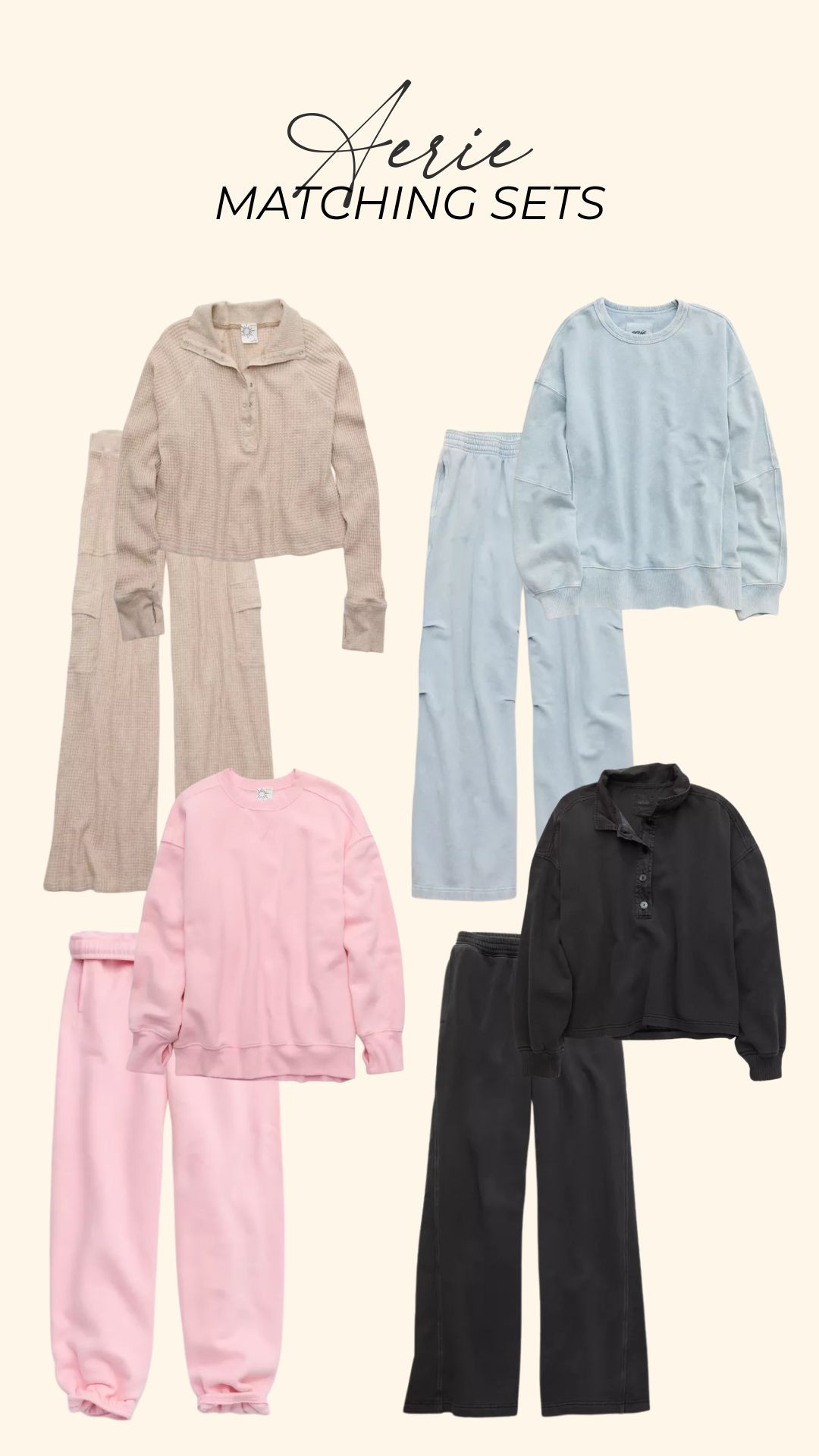 matching loungewear sets from aerie 🤍

new arrivals, winter fashion, casual outfit, sweatpants, sweater, finds under 100, wide leg pants, crewneck, sweater, sweatshirt, michele jaliene 

 #LTKValentine #LTKSeasonal #LTKSaleAlert