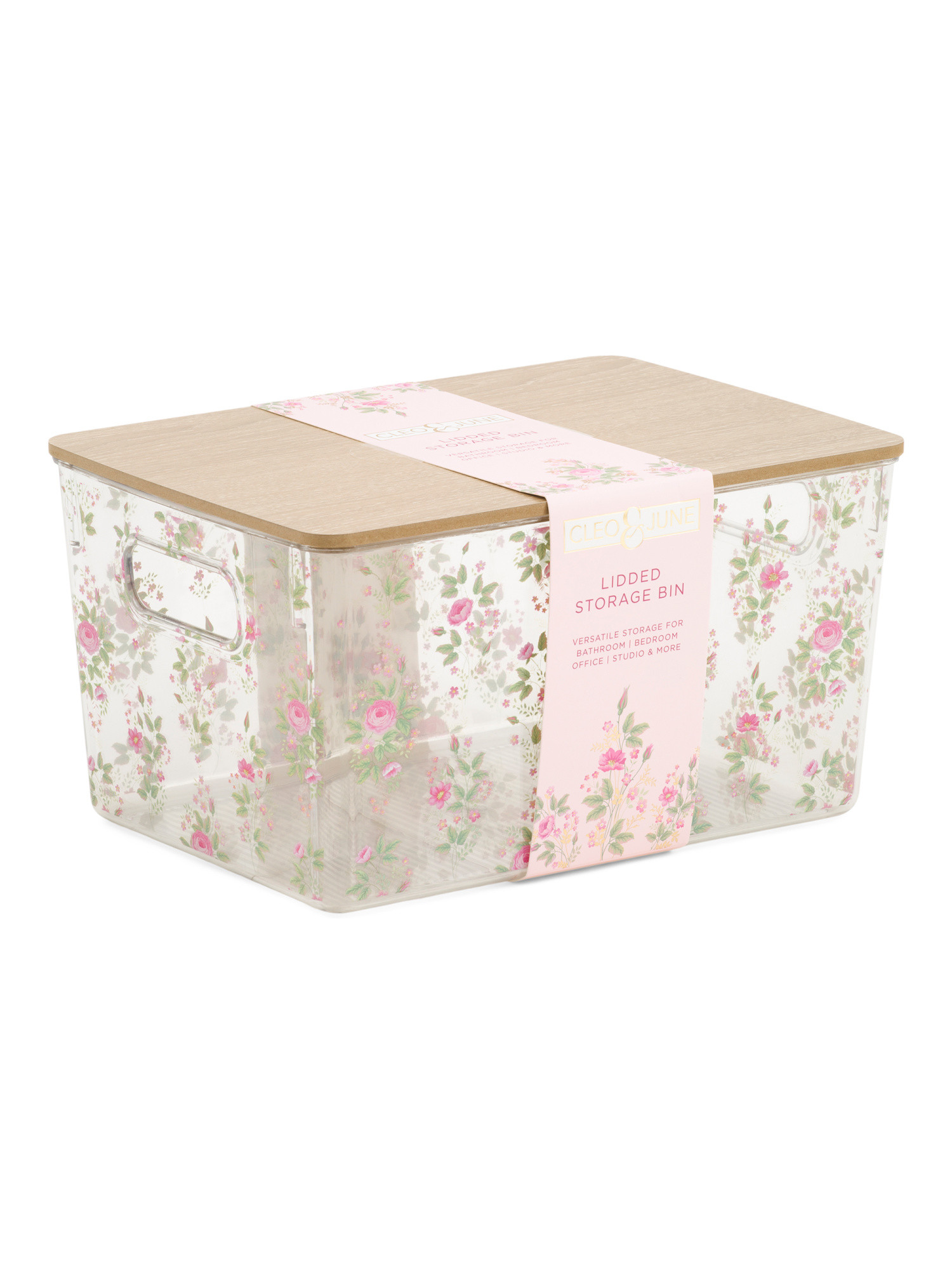 11x8x6 Lidded Floral Plastic Bin | Office & Storage | Marshalls | Marshalls