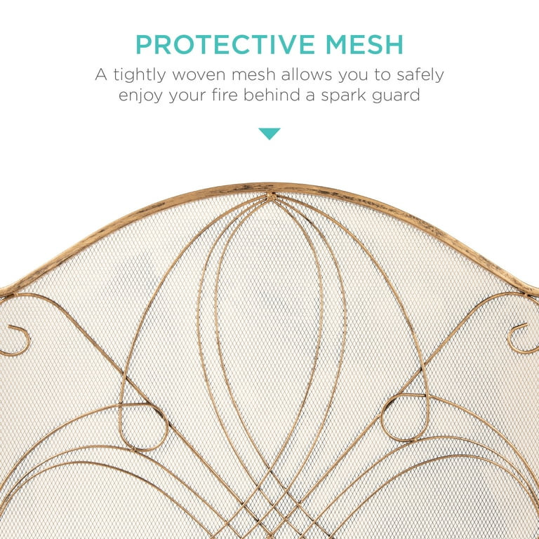 Best Choice Products 3-Panel 55x33in Wrought Iron Fireplace Safety Screen Decorative Scroll Spark... | Walmart (US)