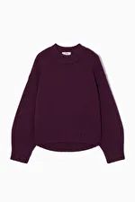 CHUNKY PURE CASHMERE CREW-NECK SWEATER - DARK PURPLE - Knitwear - COS | COS (US)