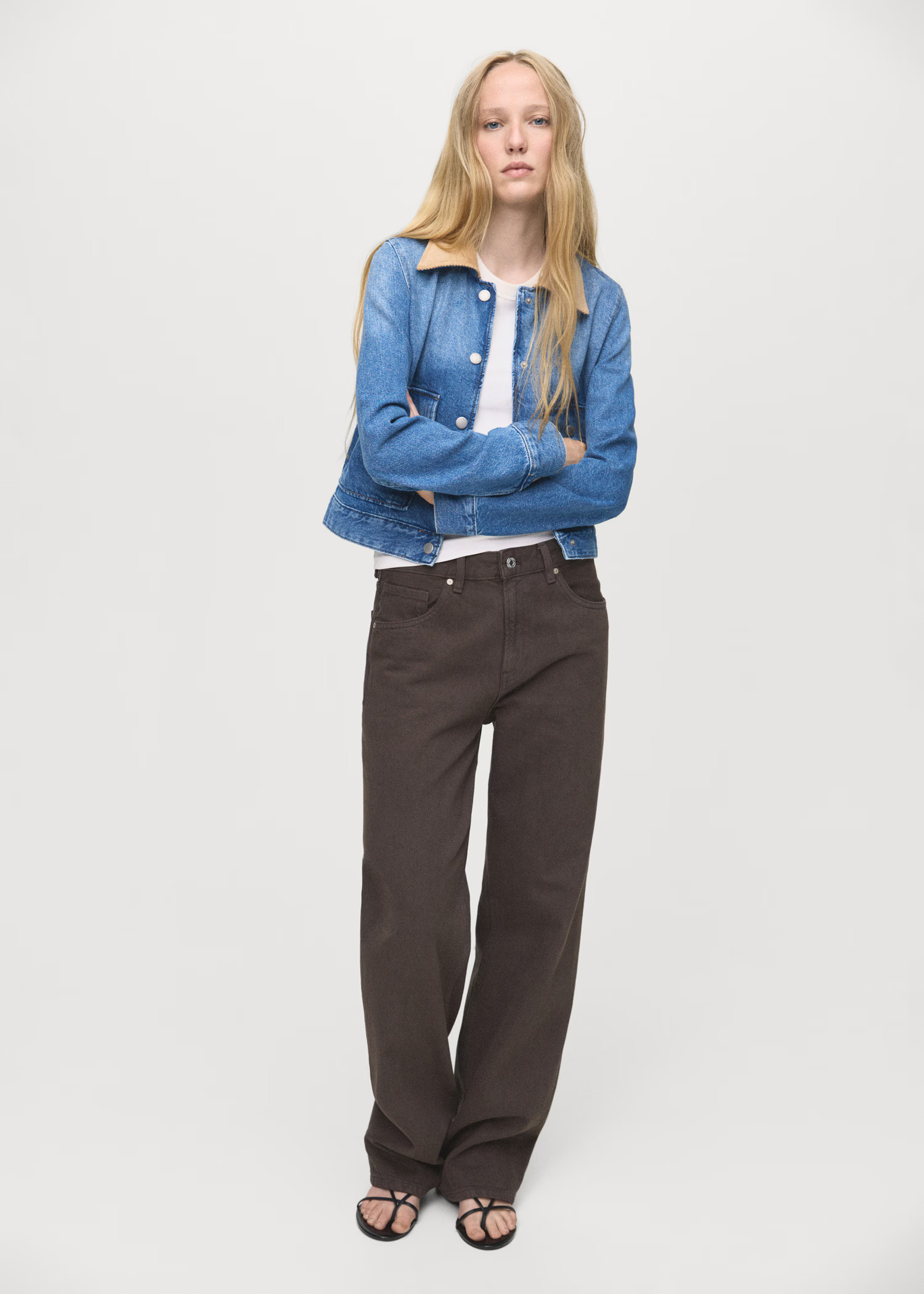 Corduroy collar denim jacket - Women | MANGO USA | Mango (US/MX/AU)