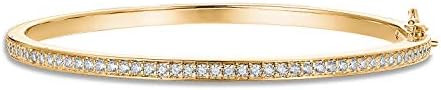 PAVOI 14K Gold Plated Cubic Zirconia Bangle Tennis Bracelets for Women | Classic Love Cuff Bangle... | Amazon (US)