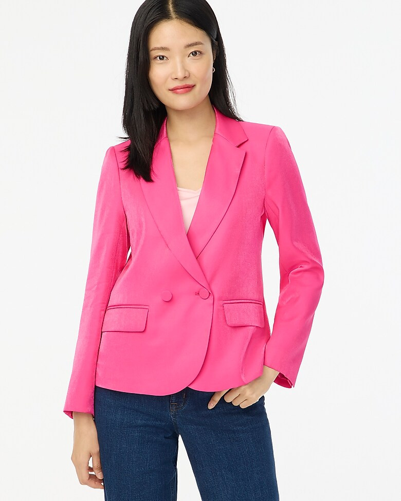 High-shine double-breasted blazer | J.Crew Factory