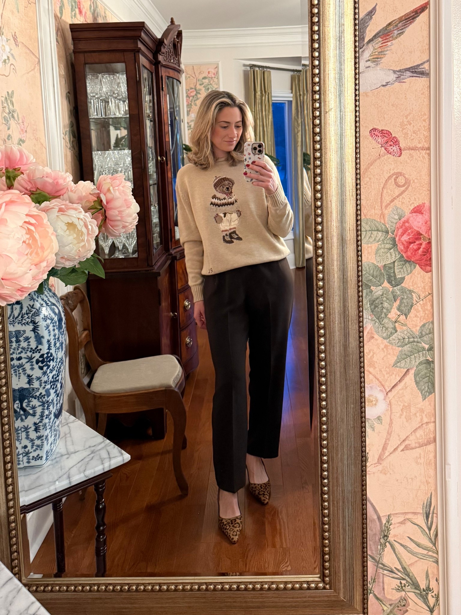 A little classic, a little playful 🤎 Brown tailored trousers styled with slingback leopard kitten heels and my favorite Ralph Lauren sweater. It’s currently sold out, but I linked it on @renttherunway  so you can still recreate the look.

#LTKWorkwear #LTKgrwm #LTKootd