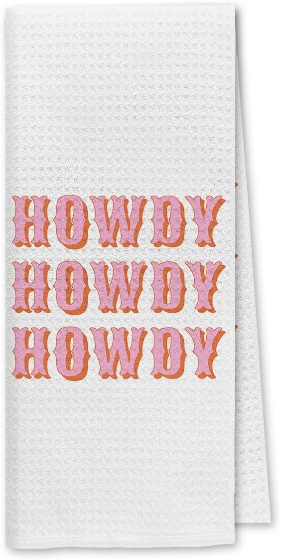 Hot Pink Preppy Howdy Kitchen Towels Dish Towels Dishcloth,Hot Pink Preppy Decorative Absorbent D... | Amazon (US)