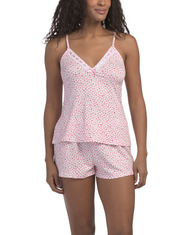 2pc Heart Print Cami Short Pajama Set | TJ Maxx