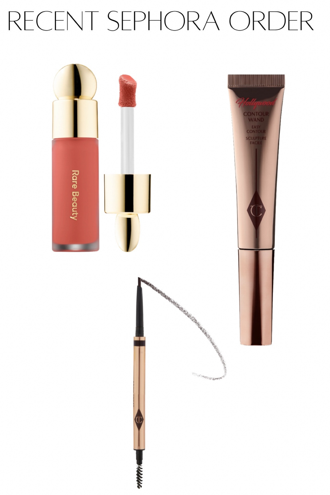 Makeup, rare beauty, Charlotte tilbury, blush, Sephora haul, contour wand, eyebrow pencil 

#LTKbeauty