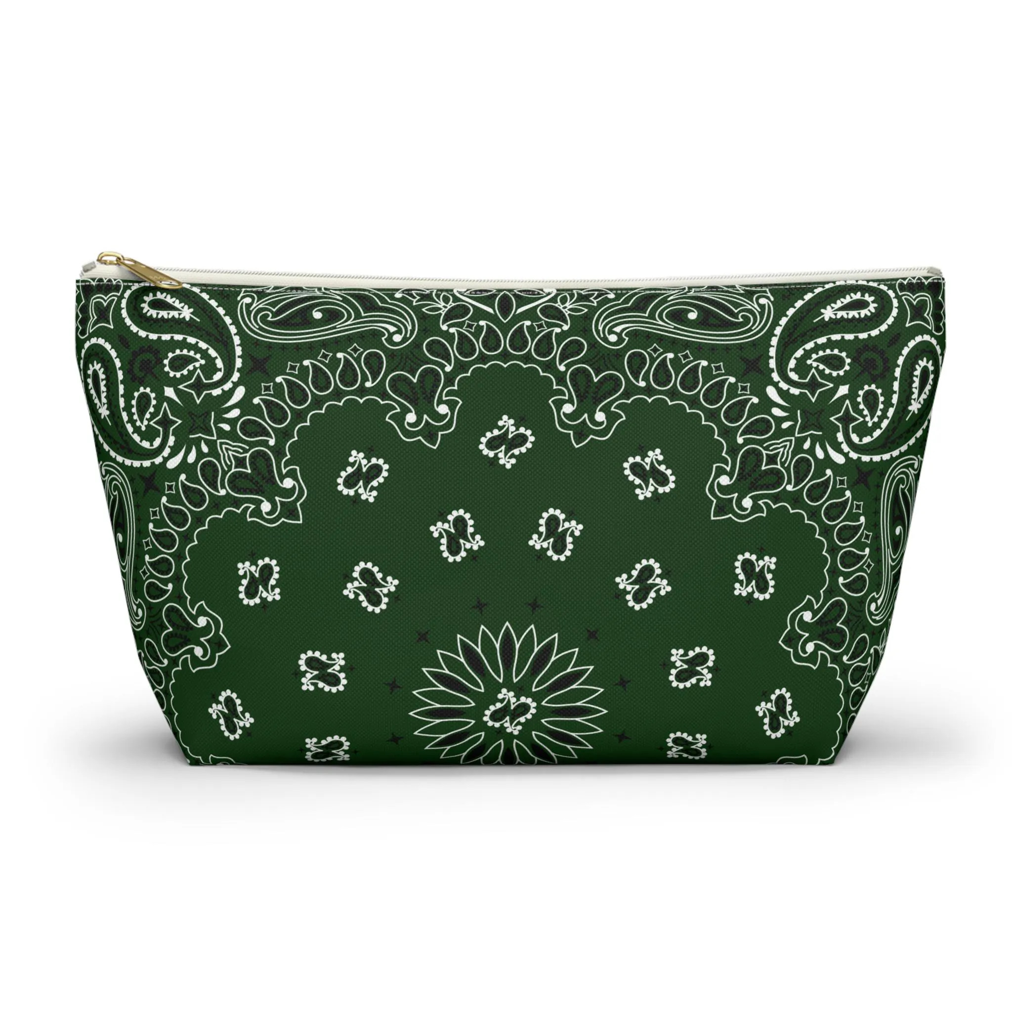 Forest Green Bandana Jewelry Pouch - Make up or Mahjong Tile Bag, Coastal Cowgirl | Etsy (Global)