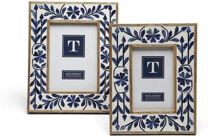 Two's Company Bone Inlay Photo Frames, Set of 2, 4x6 inches and 5x7 inches | Amazon (US)