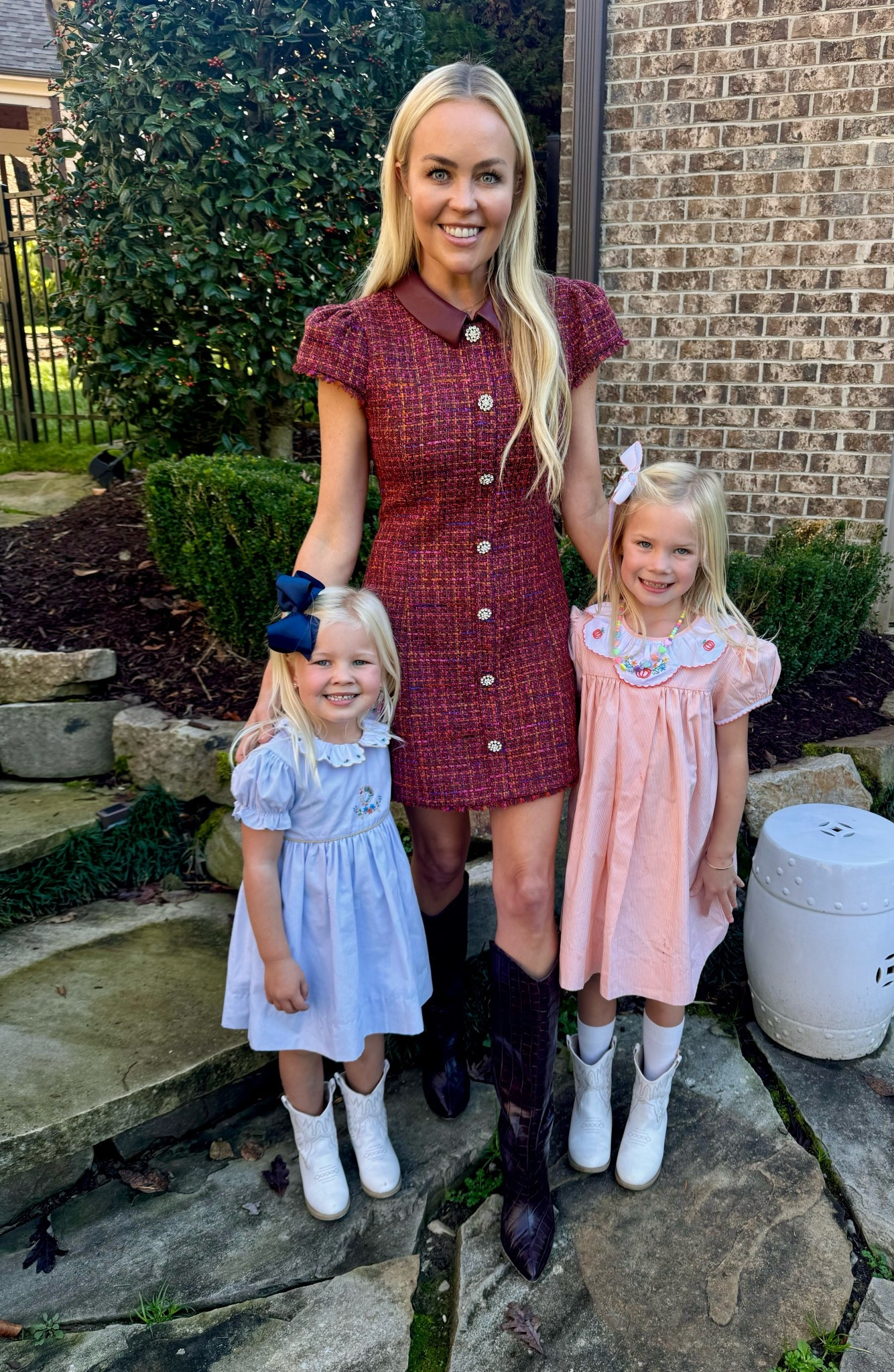 Sunday best 🩷 love these tweed dresses for the holiday season and my go to boots, holiday style 

#LTKHoliday #LTKmomlife #LTKootd