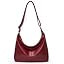 Slouchy Shoulder Bag for Women, Foldable Crossbody Hobo Purse in PU Leather | Amazon (US)