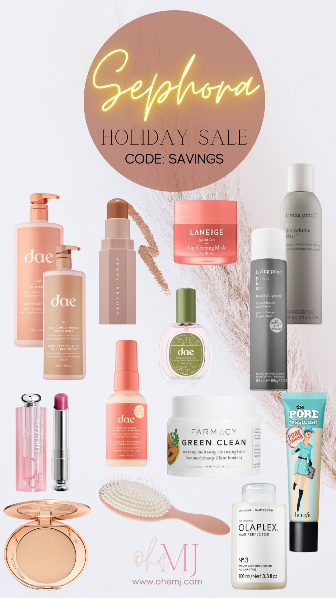 Sephora Sale
Code: SAVINGS
Rouge 20% 10/28-11/7
VIB 15% 11/1 -11/7
INSIDER 10% 11/3-11/7

-Dae Shampoo & Conditioner
-Dae hair oil and leave-in conditioner 
-Living Proof heat protectant spray & dry shampoo
- Fenty contour stick: Shade Truffle
- Dior Balm: Shade Berry
-Green Clean Farmacy makeup remover
-Porefessional Primer


#LTKHoliday #LTKbeauty #LTKsalealert
