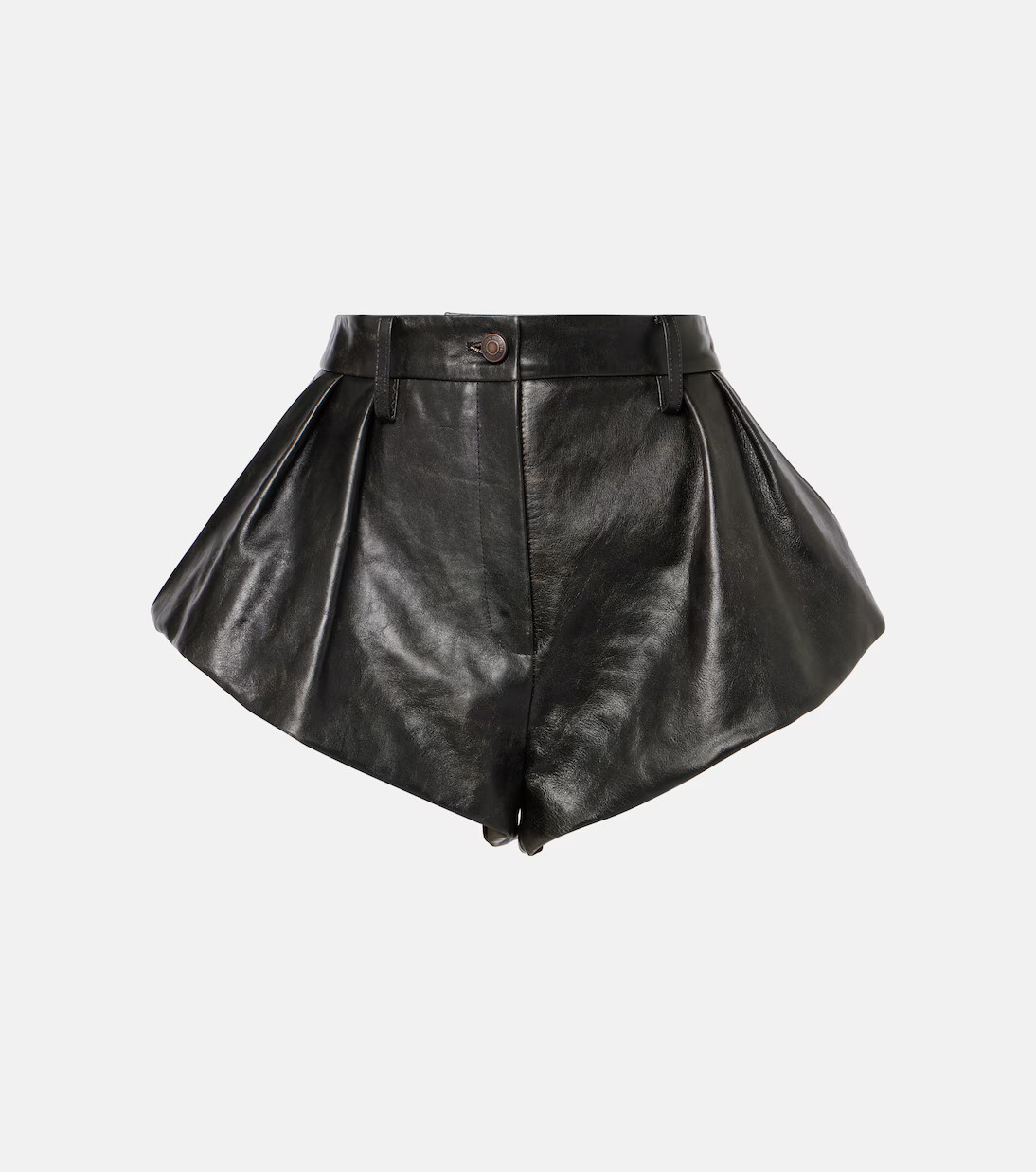 Pleated flared leather shorts | Mytheresa (INTL)