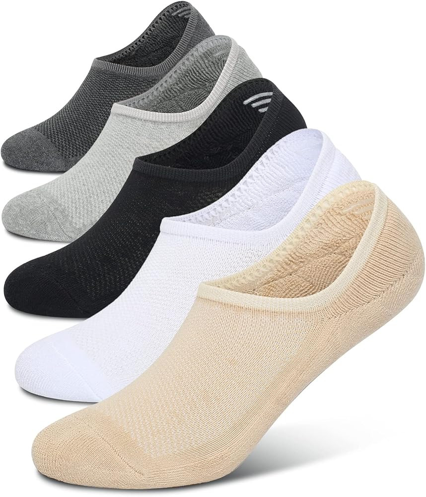 Henwarry Women's Thick Cushion Low Cut Cotton Ankle Socks Running Mesh No Show Athletic Socks-5 P... | Amazon (US)