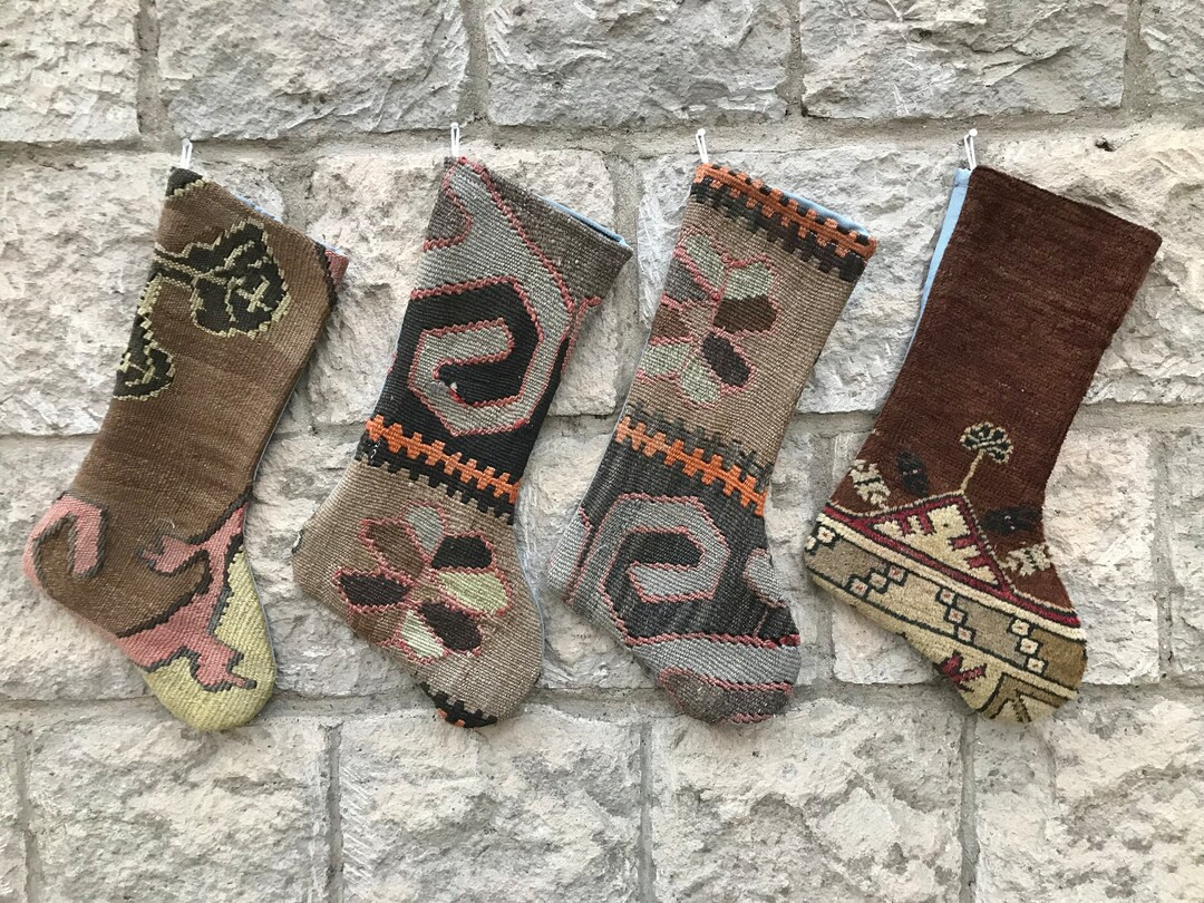 Kilim Christmas Stocking, Christmas Socks, Fireplace Stocking, Holiday Stocking, Santa Socks, Boh... | Etsy (US)