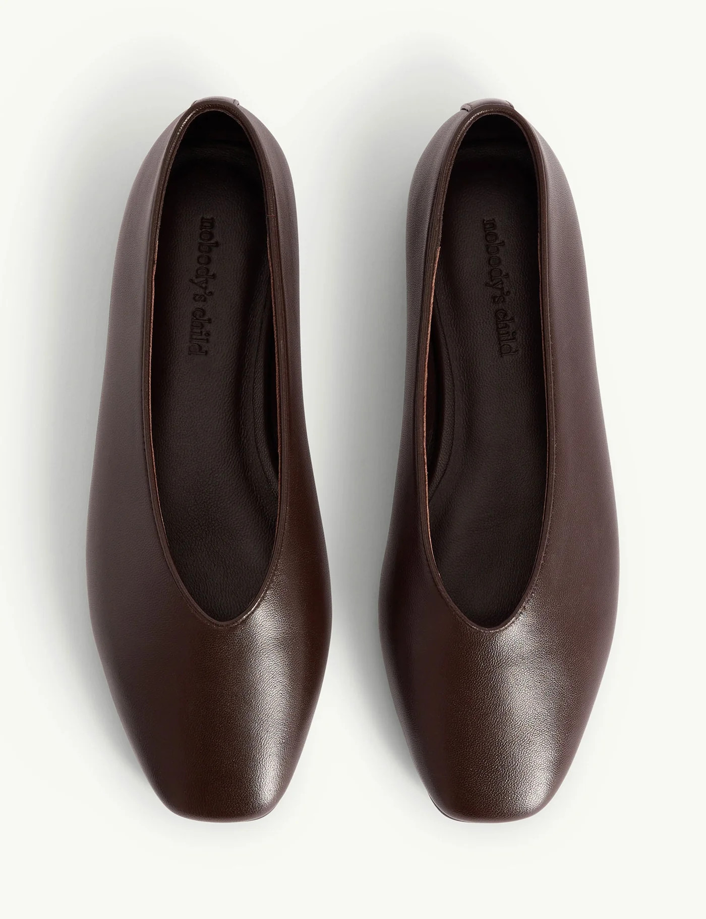 Brown Leather High Vamp Ballet Flats | Nobody's Child