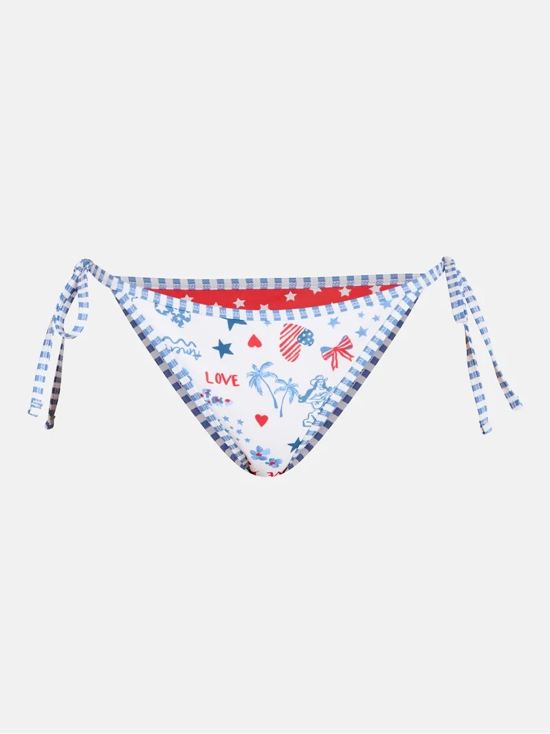 No Boundaries Celebration Print Reversible String Bikini Bottoms, Women's XXS-XXL | Walmart (US)