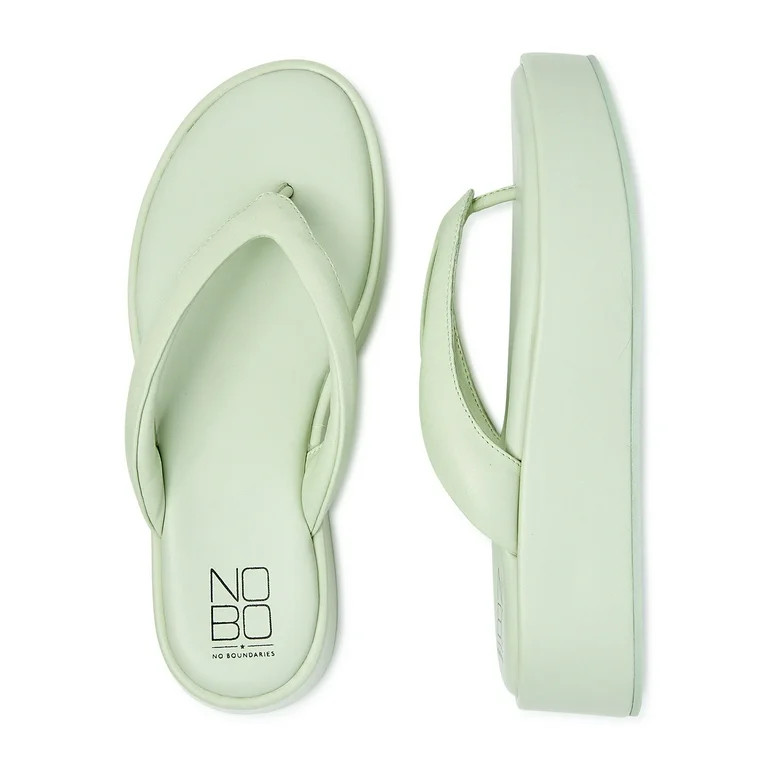No Boundaries Women's Wedge Flip Flop Sandals | Walmart (US)