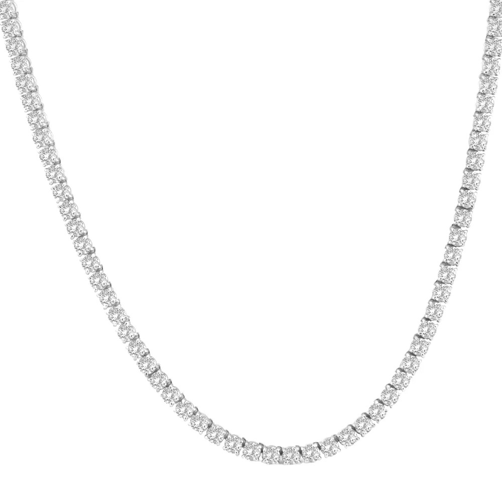 15" 20Ct TW Round Cut lab Grown Diamond Tennis Necklace 14K White Gold | Shop Simon