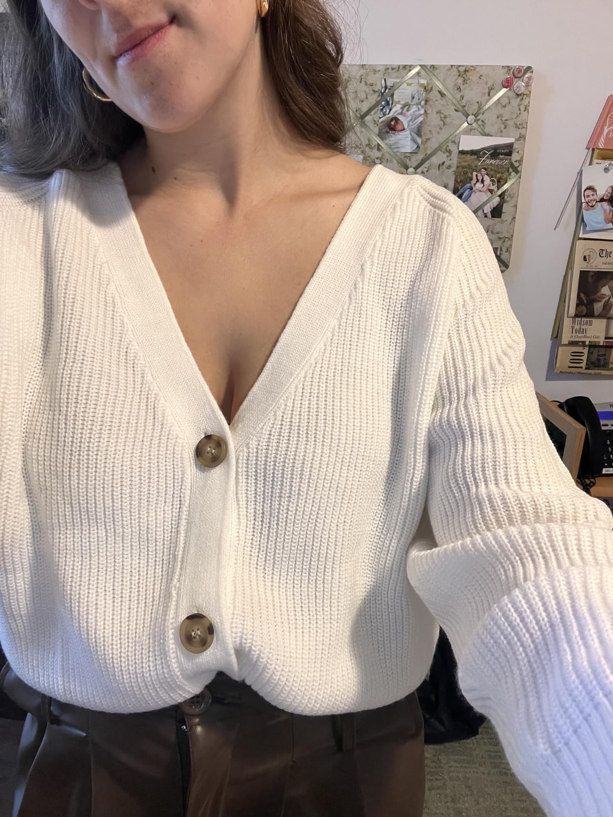 TASAMO Women's Long Sleeve Knit Sweater Open Front Cardigan Button Loose Outerwear | Amazon (US)