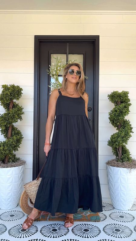 Spring dresses, Amazon maxi dress, sleeveless with adjustable straps, neutral dresses, vacation dress, travel outfit, sunnies, sunglasses, black beach dress, black vacation dress 

#LTKstyletip #LTKVideo #LTKtravel