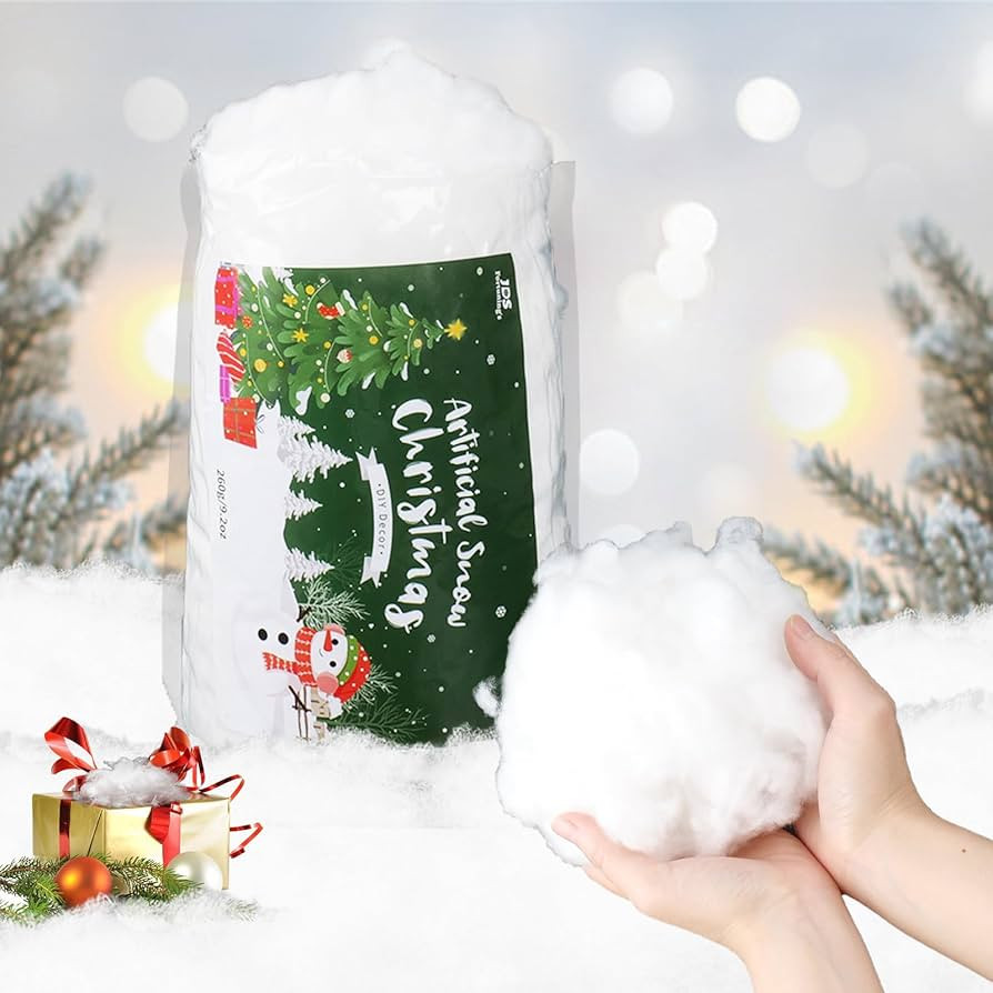 Christmas Artificial Snow 9.2/27.6oz Fluffy Cotton Fake Snow for DIY Xmas Tree Decor, Crafts Show... | Amazon (US)