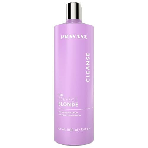 Pravana The Perfect Blonde Purple Toning Shampoo | Neutralizes Brassy, Yellow Tones | For Color-Treated Hair | Adds Strength, Shine, Elasticity | 33.8 Fl Oz | Amazon (US)