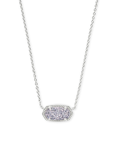 Elisa Silver Pendant Necklace in Steel Gray Drusy | Kendra Scott
