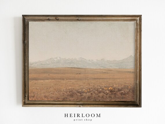 Landscape Painting  Vintage Art Prints  Mountain Painting  | Etsy | Etsy (US)