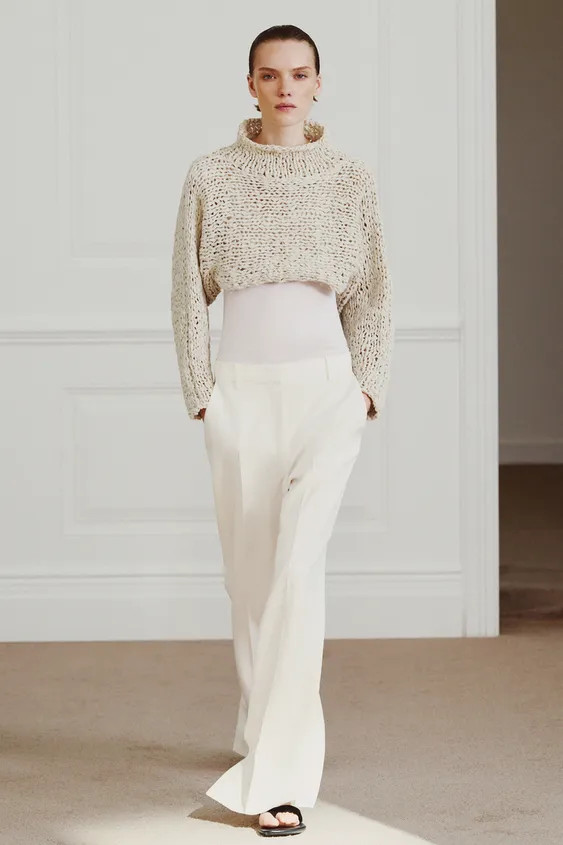 CROPPED KNIT JUMPER WITH INTERTWINED TAPE | Zara US