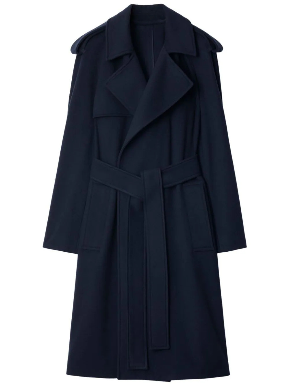 Burberry notched-lapel cashmere coat - Blue | Farfetch Global
