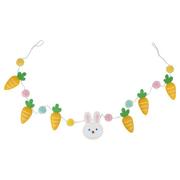 Felt and Pom Easter Garland Bunny and Carrot - Spritz&#8482; | Target