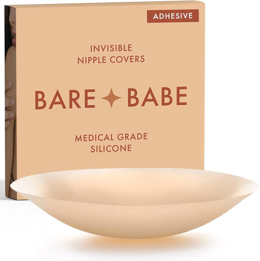 Bare Babe Reusable Silicone Nipple Covers - Waterproof, Nude, 4 Shades - Sticky Breast Stickers f... | Amazon (US)