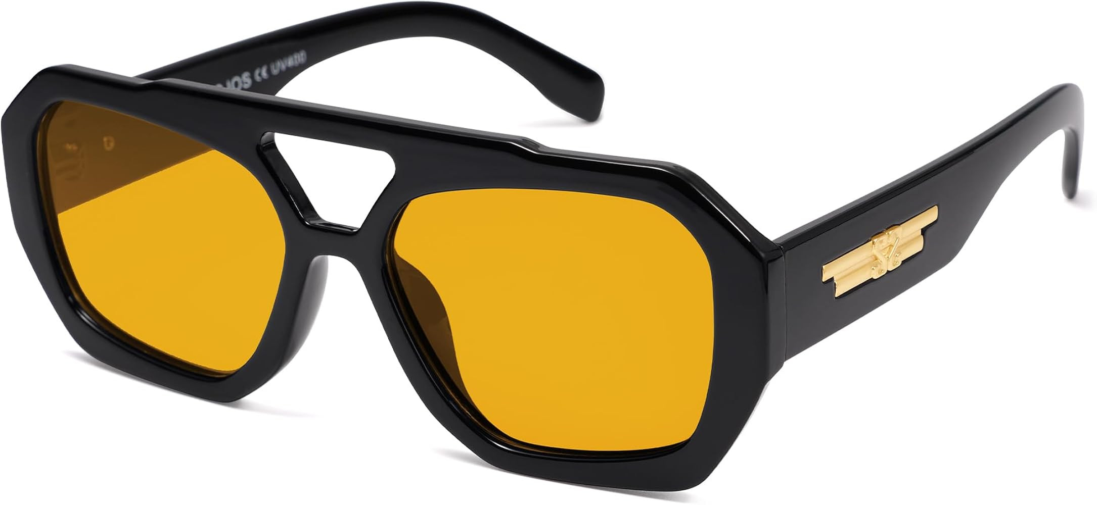 SOJOS Trendy Aviator Sunglasses for Womens Mens Polarized,Hexagonal Square Double Bridge Designer... | Amazon (US)