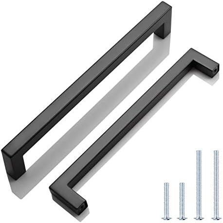 6 Pack Matte Black Stainless Steel Kitchen Cabinet Door Handles - T Bar Square Kitchen Cabinet Do... | Amazon (CA)