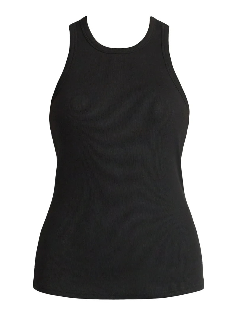 Avia Women's Cotton Ribbed Tank Top with Shelf Bra, Sizes XS-XXXL | Walmart (US)