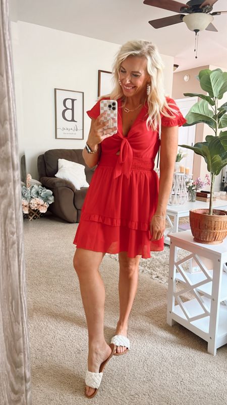 Red dress for summer // 4th of July outfit // Memorial Day outfit // wearing a smalll

#LTKFindsUnder50 #LTKOver40 #LTKStyleTip