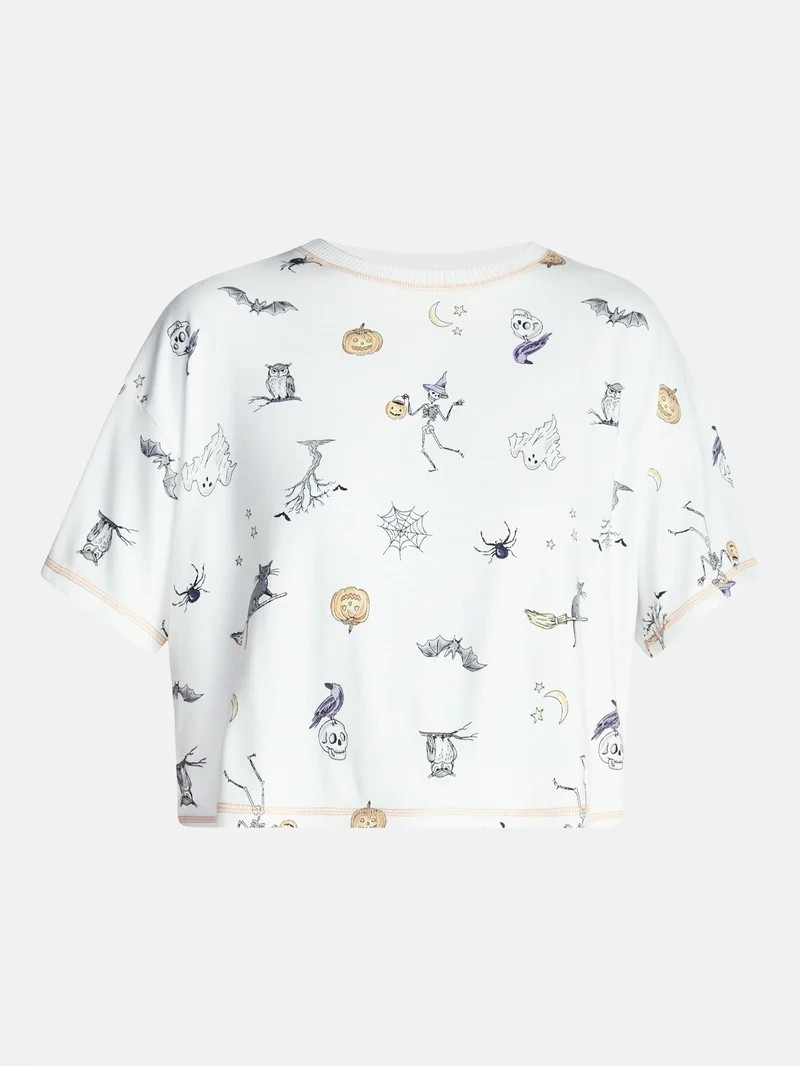 Way to Celebrate Women's Hacci Knit Short Sleeve Sleep Top, Sizes XS to 3X | Walmart (US)