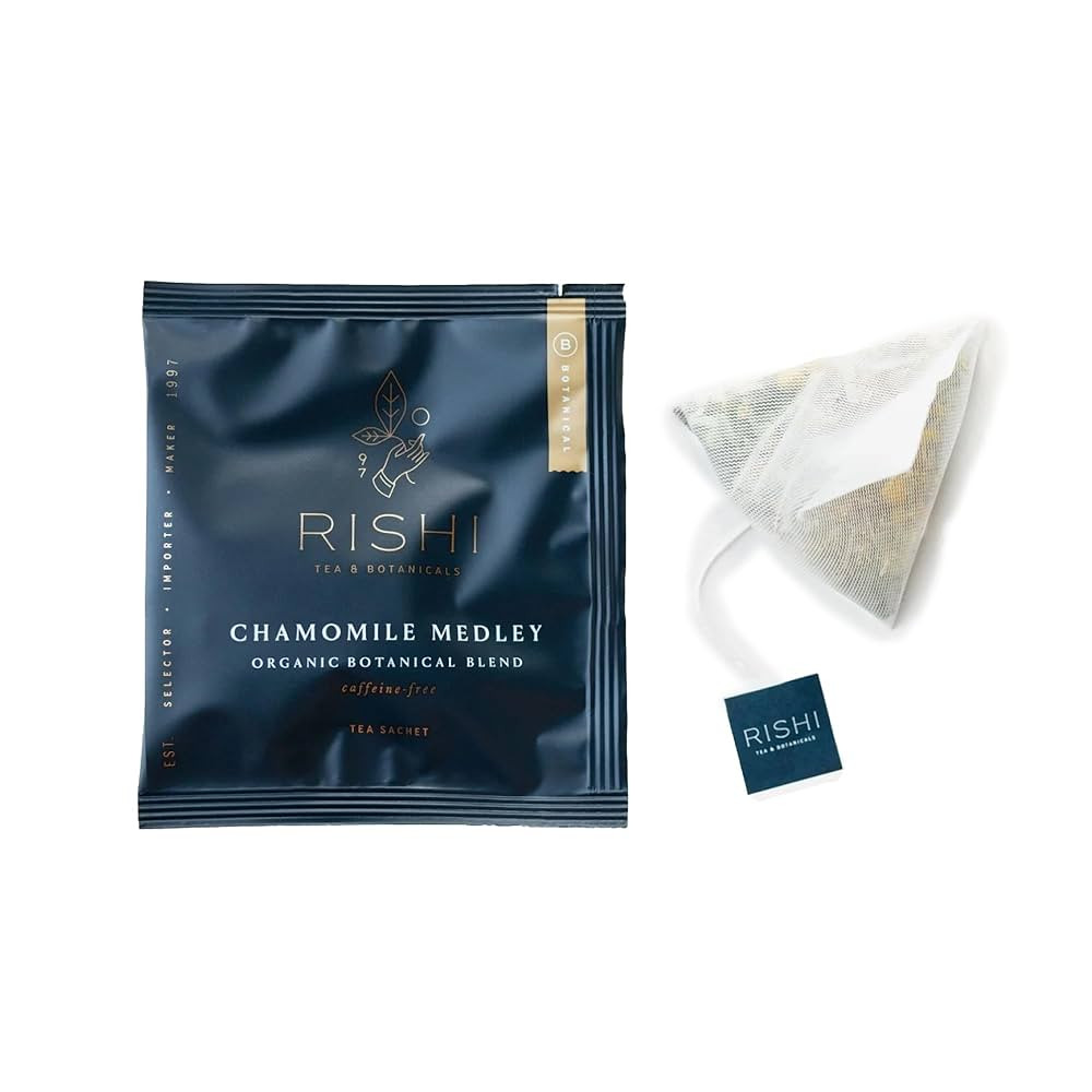 Rishi Tea Chamomile Medley Herbal Tea - Organic, Caffeine Free Direct Trade Sachet Bags, Calming ... | Amazon (US)