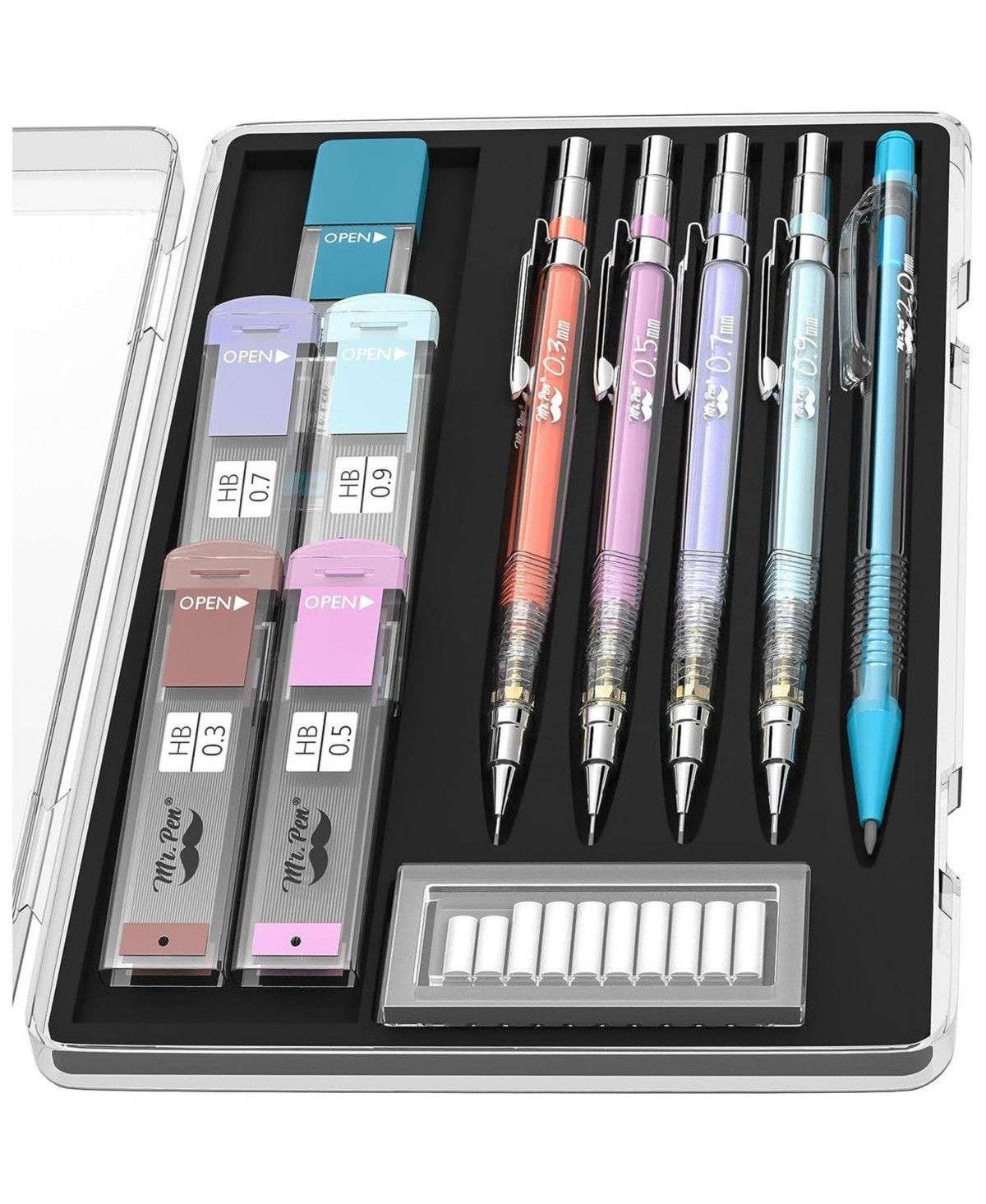 Mr. Pen Pastel Mechanical Pencil Set with Black Lead and Eraser | Macy's