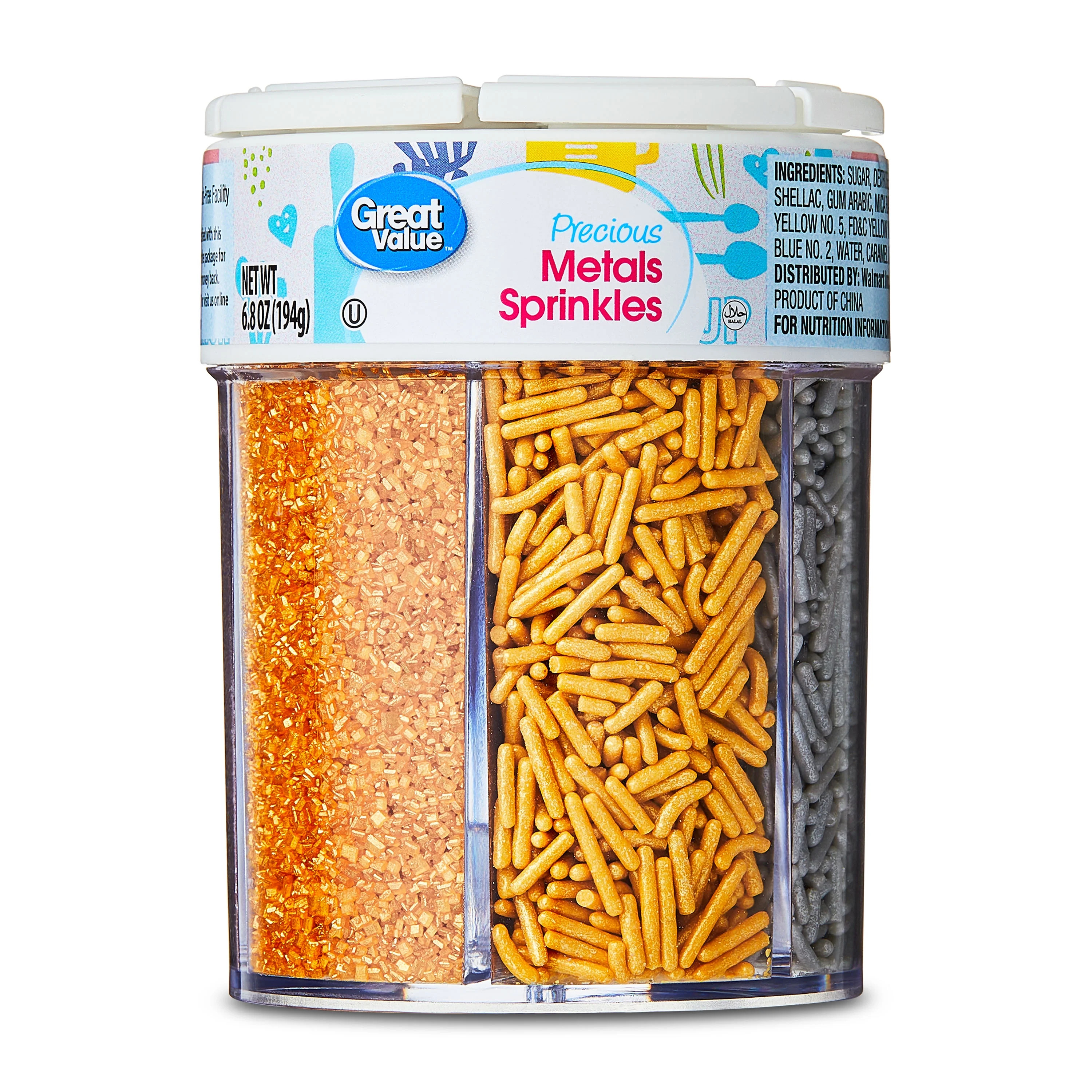Great Value 6-Cell Precious Metals Sprinkles, 6.8 oz | Walmart (US)