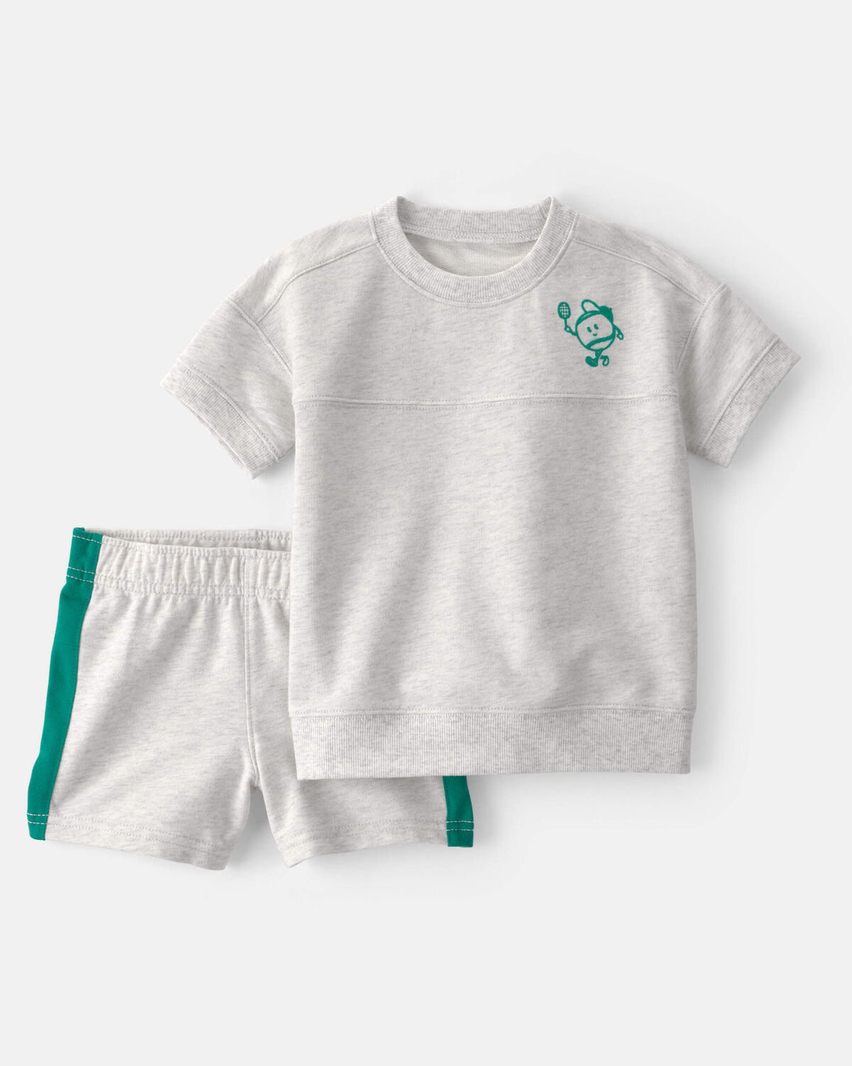 Toddler Boy 2-Piece Pickleball Top & Short Set - Grey | Carter's Inc