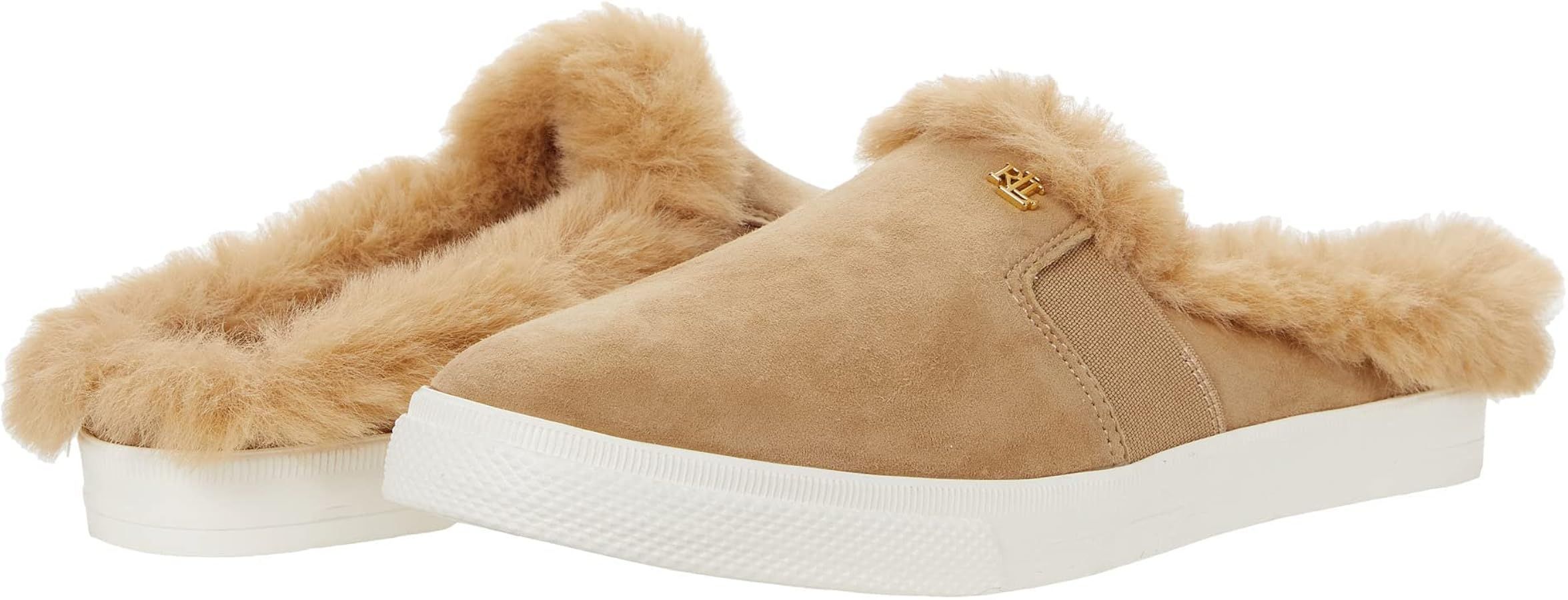 Lauren Ralph Lauren Jinny Faux Fur-Trim Mule Light Camel/Light Camel 6.5 B (M) | Amazon (US)