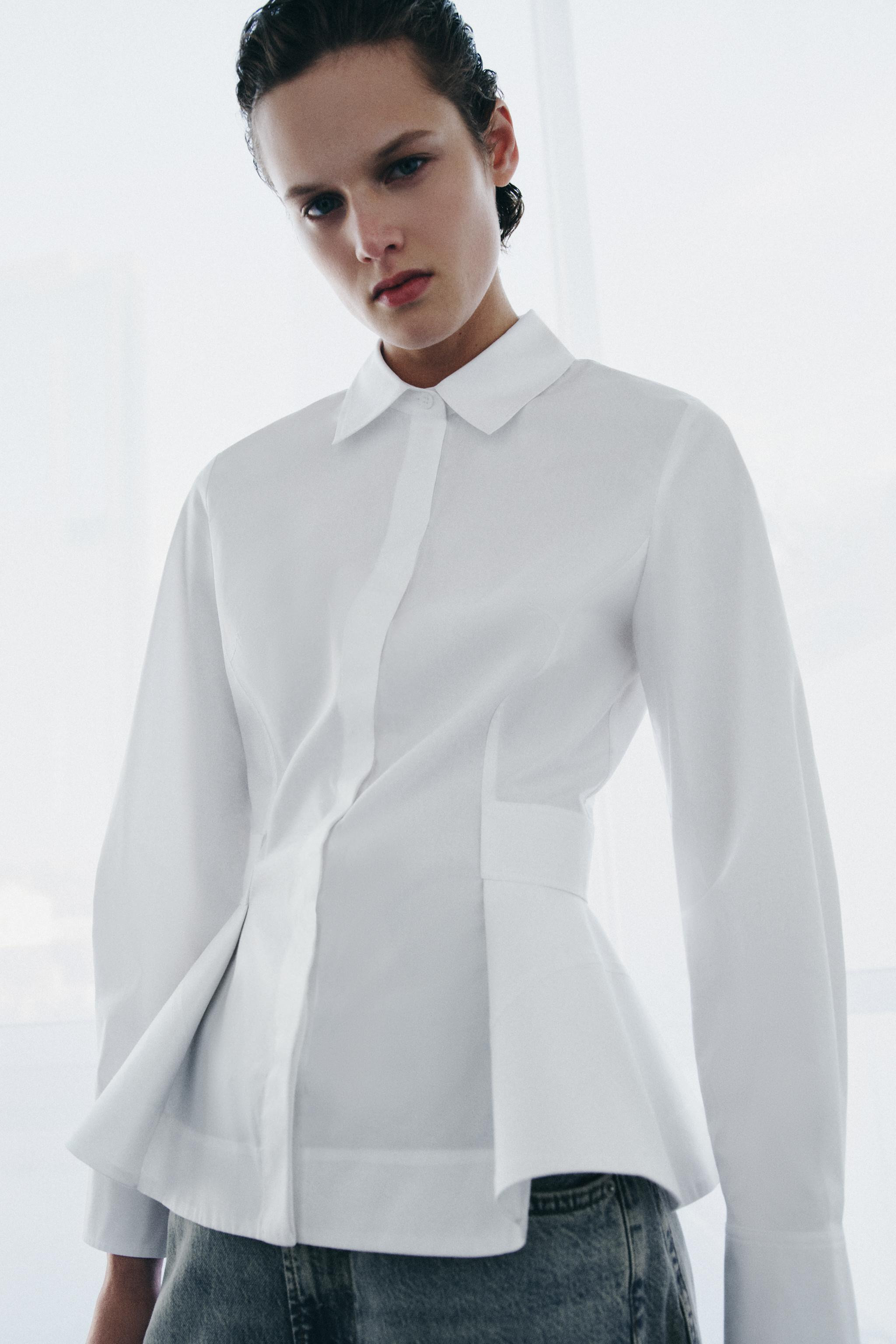 ZW COLLECTION POPLIN PEPLUM SHIRT | Zara UK