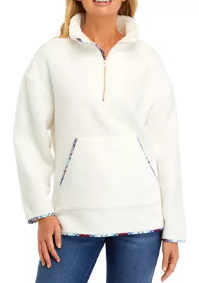 Crown & Ivy™ Women's Long Sleeve Sherpa Pullover | Belk