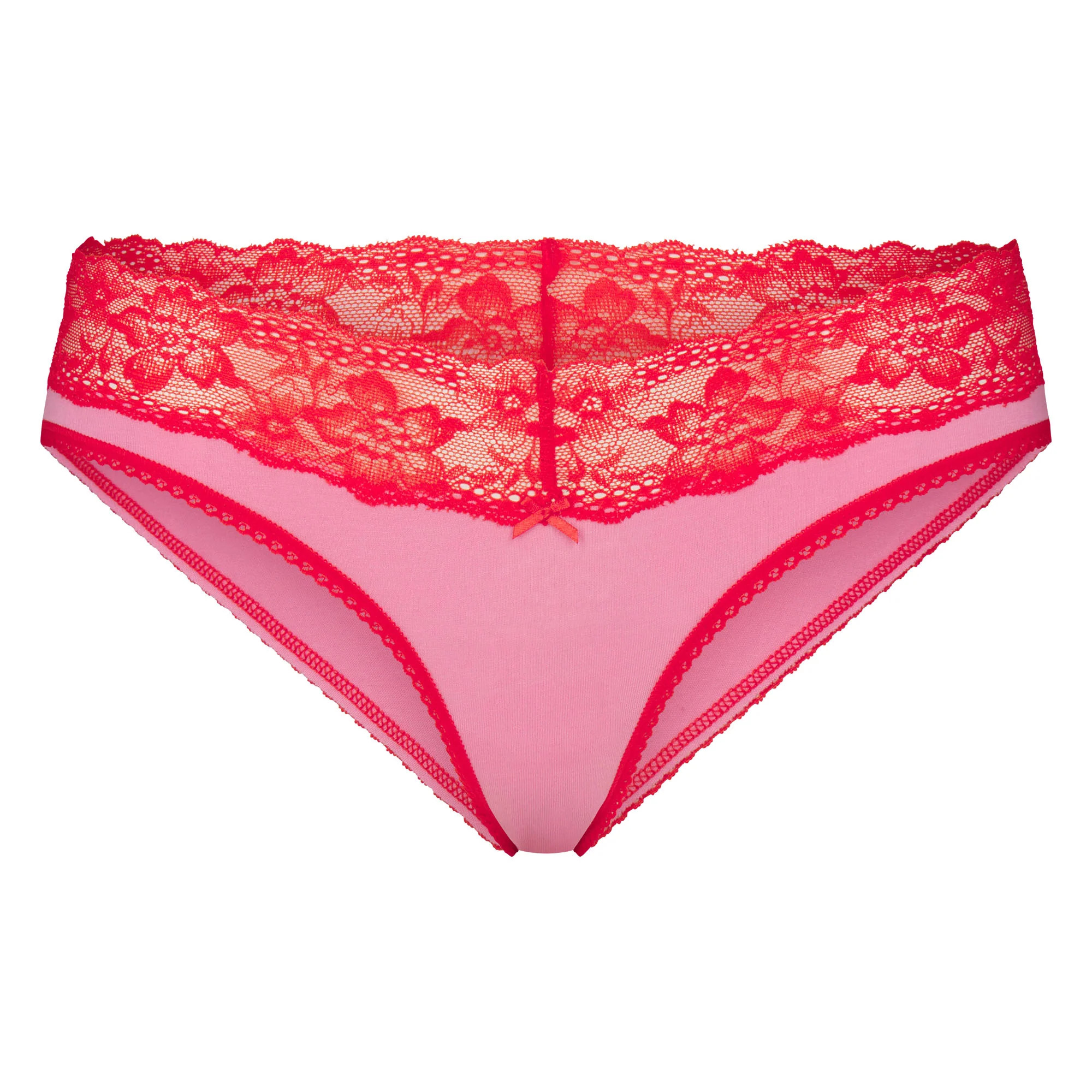 LIGHTWEIGHT COTTON WIDE LACE BRIEF | CARNATION CONTRAST | SKIMS | SKIMS (US)